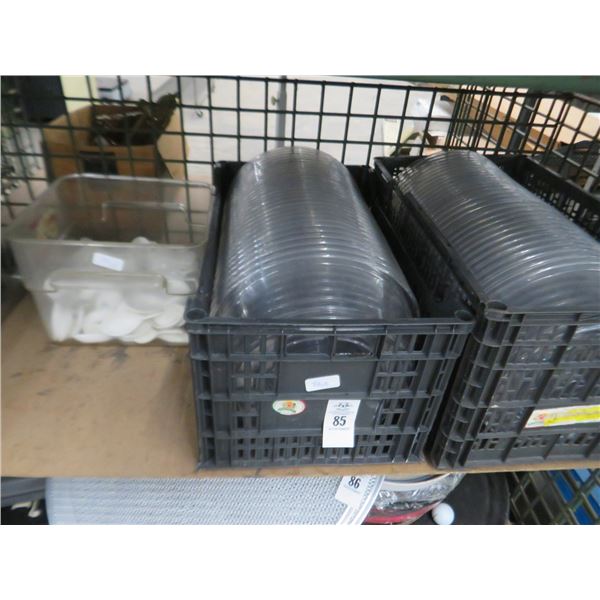 Lot of Plate Covers, Condiment Caddies & Spoons
