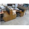 Image 3 : Oak Booth 2 Ends & 2 Middle w/3 4-Top Tables