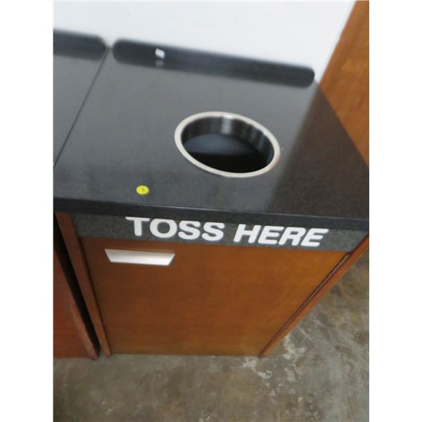 Toss Here Trash Can Cabinet