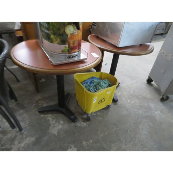 Round Wood Trim 2-Top Tables (2)