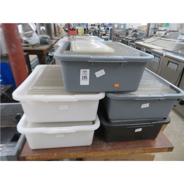 Bus Pans (5) w/Cambro Third Size