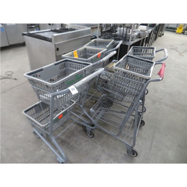 5-Double Basket Shopping Cart - 5 X $