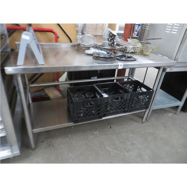 S/S 5' Work Table w/Backsplash & Undershelf