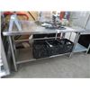Image 1 : S/S 5' Work Table w/Backsplash & Undershelf