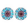 Image 1 : Natural Brazil Apatite Rhodolite Garnet Tanzanite Earrings