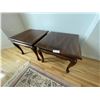 Image 1 : Pair of Walnut Side Tables 21 x 21 x 16H