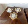 Image 1 : Set 3 Star Glass Candle Holders Gold Trim