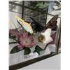 Image 2 : Butterfly Collection With Brass Miniature Shelf 13H x 12W x 4D