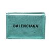 Balenciaga Blue Leather Logo Trifold Wallet