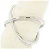 Image 2 : NEW w/o Tag 14k Solid White Gold Simple X Ex Cross Petite Band Ring