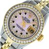 Image 1 : Rolex Ladies 2 Tone Pink MOP Sapphire String Diamond Datejust Wristwatch