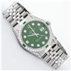 Image 3 : Rolex Mens Stainless Steel Diamond Lugs Green Diamond & Emerald Datejust Wristwa