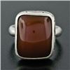 Image 2 : Vintage Sterling Silver Cushion Cabochon Carnelian Solitaire Ring