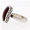 Image 5 : Vintage Sterling Silver Cushion Cabochon Carnelian Solitaire Ring