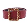 Chanel Red Quilted Lambskin Leather Matelasse Belt
