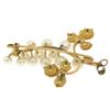 Image 4 : Detailed 14K Yellow Gold Graduated Pearl Grape Cluster Etched Brooch or Pendant