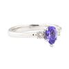 0.79 ctw Tanzanite and Diamond Ring - 14KT White Gold