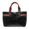 Image 1 : Gucci Black Leather Web Handbag