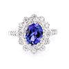1.59 ctw Tanzanite and 0.47 ctw Diamond 14K White Gold Ring