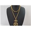 Chanel Gold-tone Metal CC Cutout Logo Pendant Chain Long Necklace