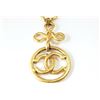 Image 2 : Chanel Gold-tone Metal CC Cutout Logo Pendant Chain Long Necklace