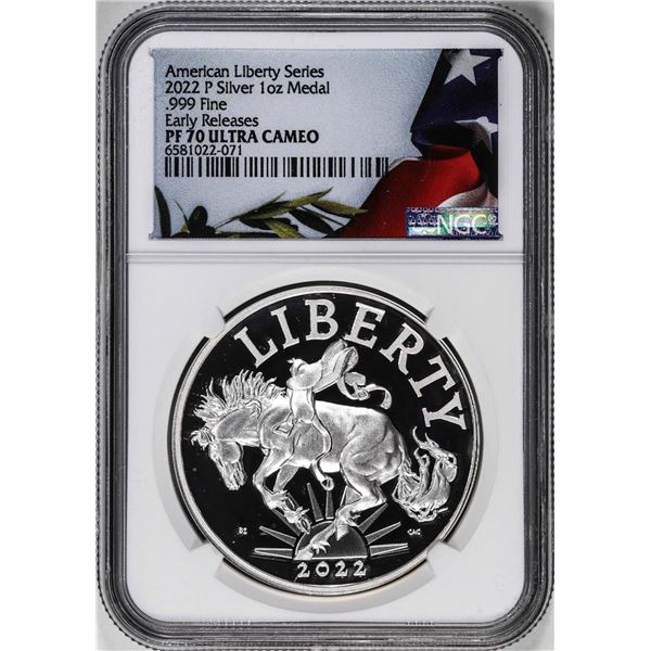 2022-P Liberty Series 1oz Silver Medal NGC PF70 Ultra Cameo Early Releases