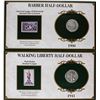 Image 2 : Lot of 1900-S Barber & 1941-D Waking Liberty Half Dollar Coins and Stamp Panels