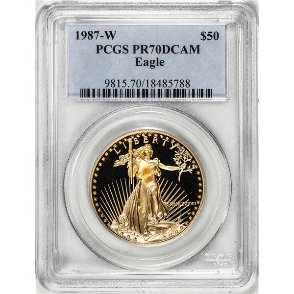 1987-W $50 Proof American Gold Eagle Coin PCGS PR70DCAM