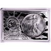 Image 1 : 1993 $1 American Silver Eagle Coin & 2oz Silver Bar Set