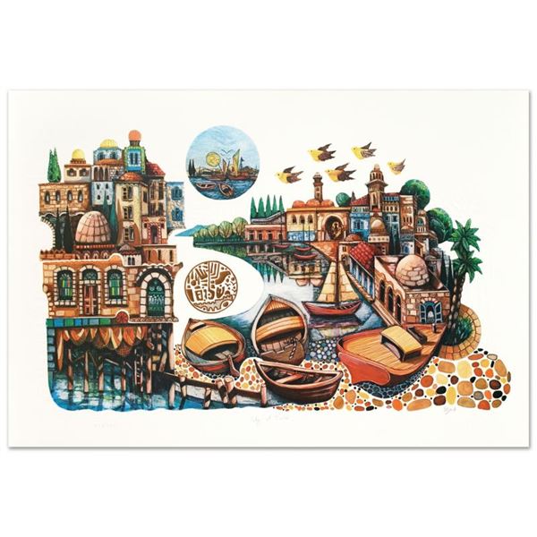 Amram Ebgi "City Of Jaffa" Limited Edition Lithograph On Paper