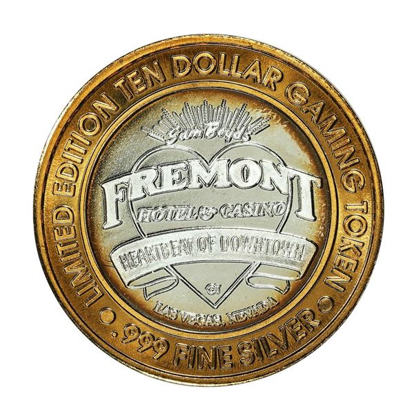 .999 Fine Silver Sam Boyd's Fremont Las Vegas, NV $10 Limited Edition Gaming Token