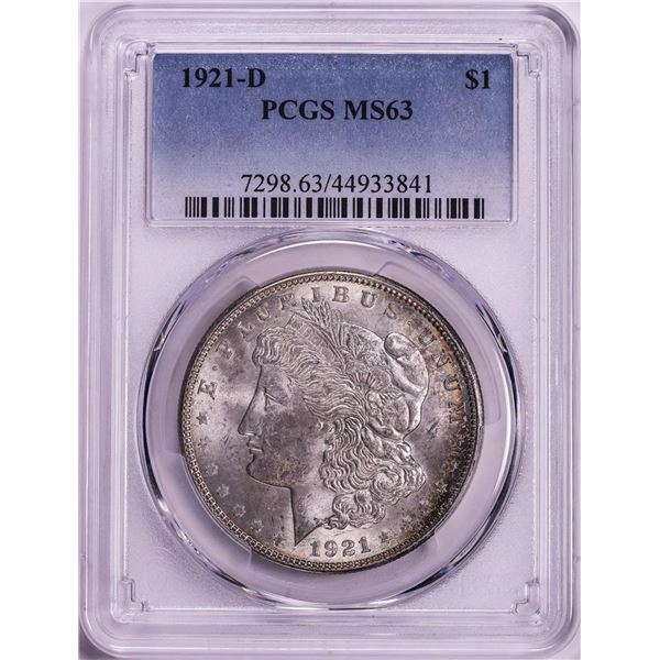 1921-D $1 Morgan Silver Dollar Coin PCGS MS63