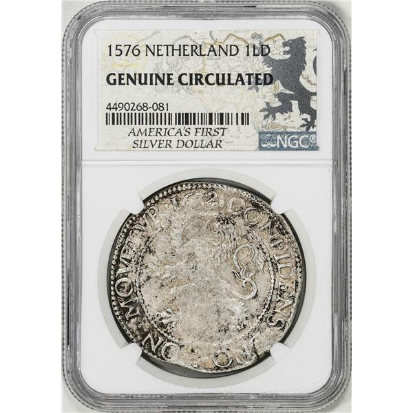1576 Netherland Dutch Lion Daalder Silver Coin NGC Genuine Circulated