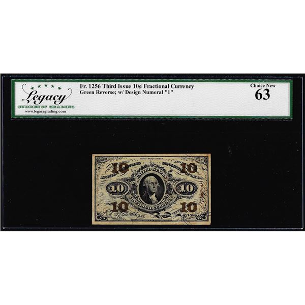 1863 Third Issue Ten Cents Fractional Note Fr.1256 Legacy Choice New 63