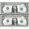 Image 1 : Lot of (2) Consecutive 1977 $1 Federal Reserve Obstructed Overprint Error Notes