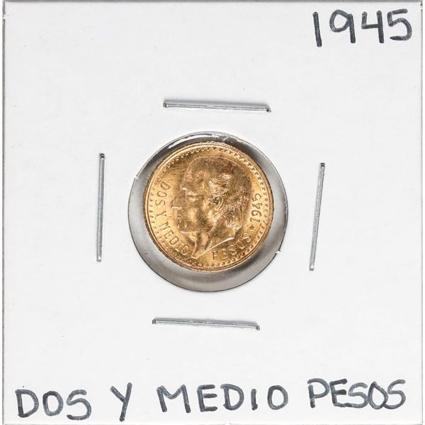1945 Mexico Dos Y Medio Pesos Gold Coin