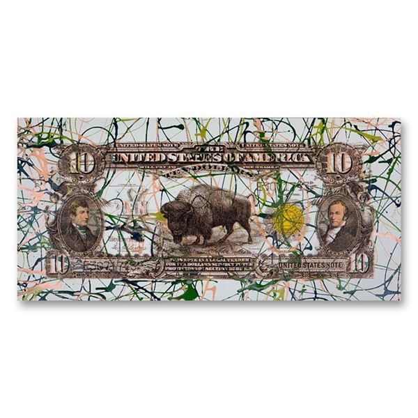 Steve Kaufman (1960-2010) "1901 Buffalo Bill ($10)" Original Mixed Media on Canvas