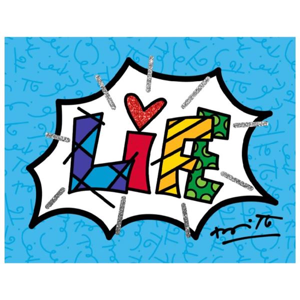 Romero Britto "Dream Life (Blue)" Limited Edition Giclee On Canvas