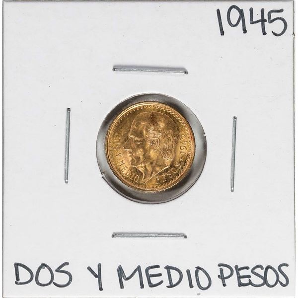 1945 Mexico Dos Y Medio Pesos Gold Coin