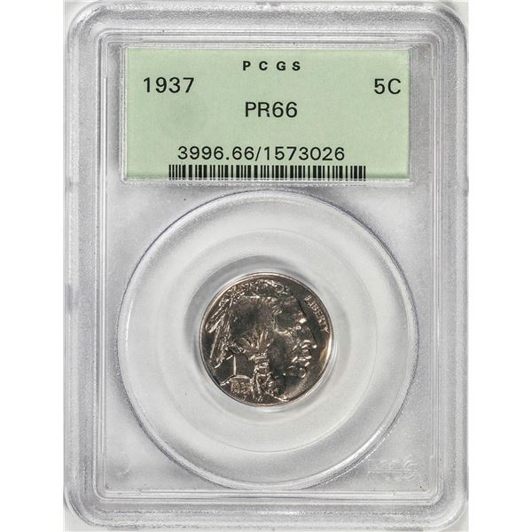 1937 Proof Buffalo Nickel Coin PCGS PR66 Old Green Label