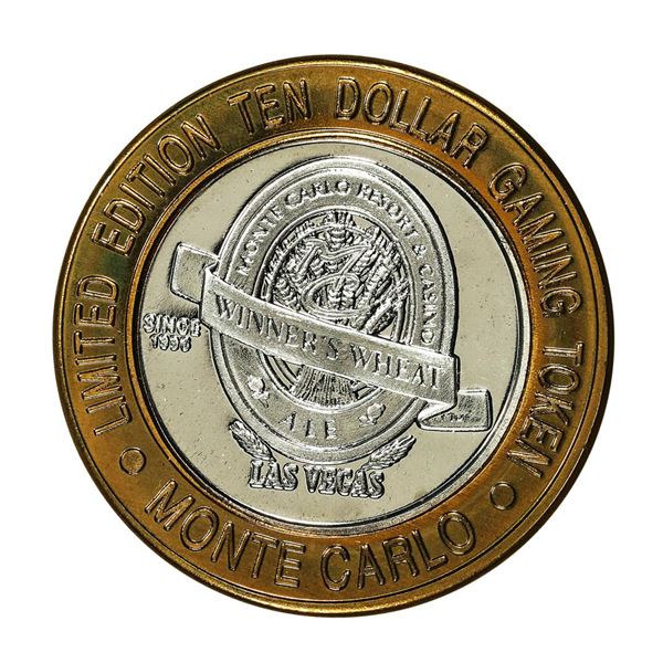 .999 Silver Monte Carlo Las Vegas, Nevada $10 Casino Limited Edition Gaming Token