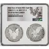 Image 1 : 1986-S & 2021-S First Year of Issue $1 Proof Silver Eagle Coin Set NGC PF69 Ultra Cameo