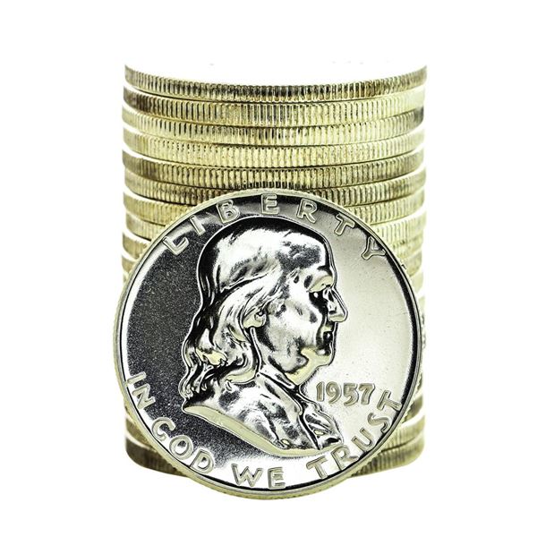 Roll of (20) Proof 1957 Franklin Half Dollar Coins