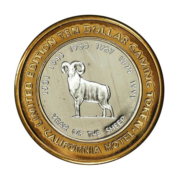 .999 Silver California Hotel Las Vegas Nevada $10 Casino Limited Edition Gaming Token