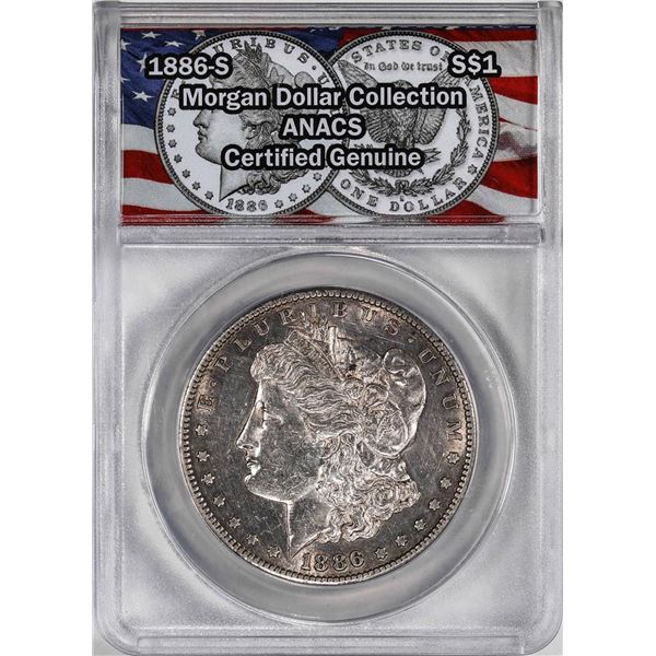 1886-S $1 Morgan Silver Dollar Coin ANACS Genuine