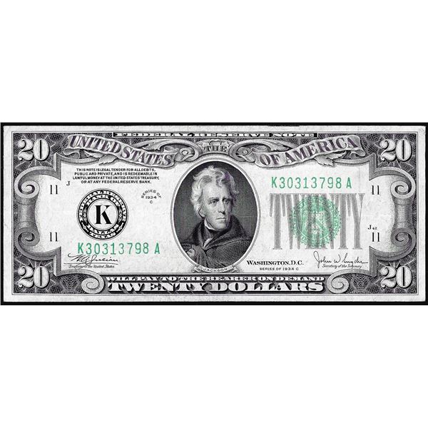 1934C $20 Federal Reserve Note Dallas