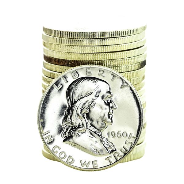 Roll of (20) Proof 1960 Franklin Half Dollar Coins
