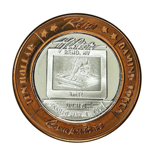 .999 Silver Reno Hilton Nevada $10 Casino Limited Edition Gaming Token