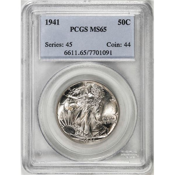 1941 Walking Liberty Half Dollar Coin PCGS MS65