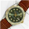 Image 3 : Rolex Men's Two Tone Diamond Datejust Wristwatch with Leather Band